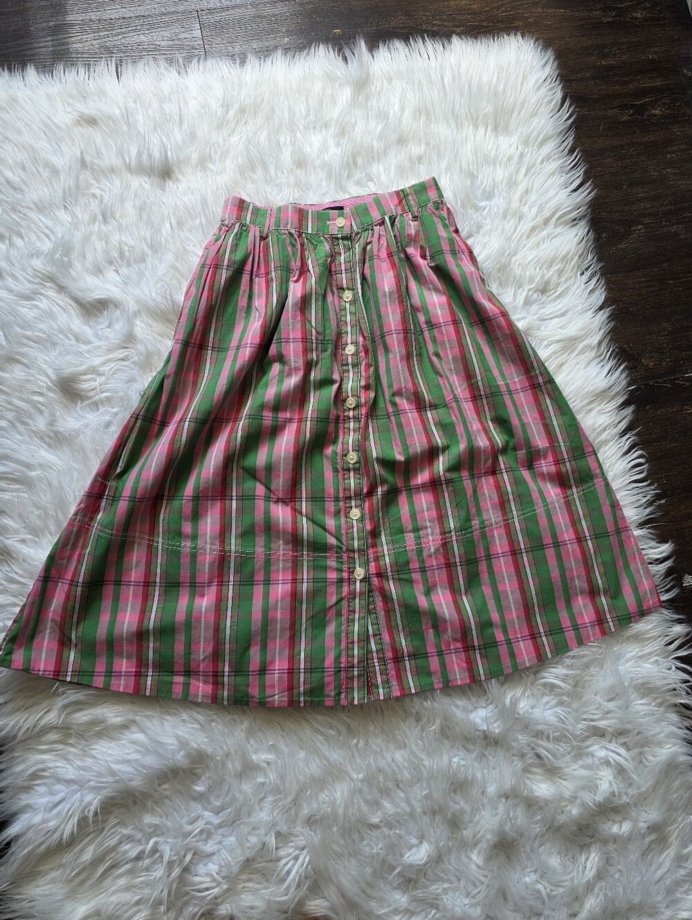 J Crew Button-Up Vintage Plaid Midi Skirt - Picture 3 of 9